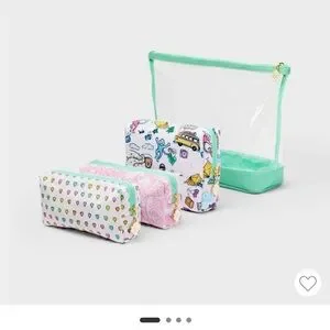 Target Roller Rabbit In Store Display Roller Rabbit | Accessories | 4pc Multipurpose Pouch Set Whiteteal ...